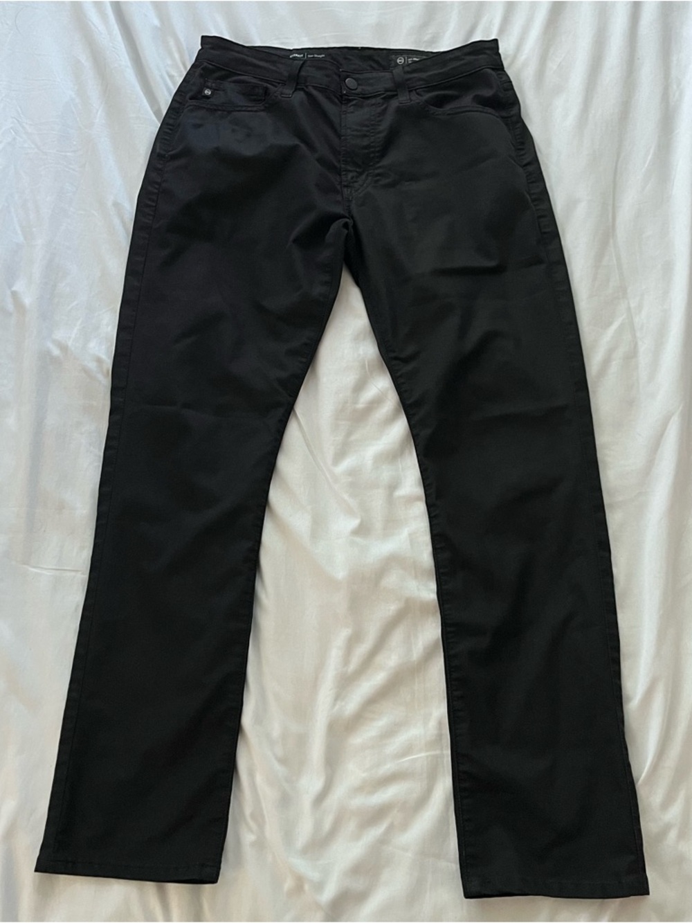 AG Adriano Goldschmied Everett Slim Straight Black Airluxe Pants 31 x 32